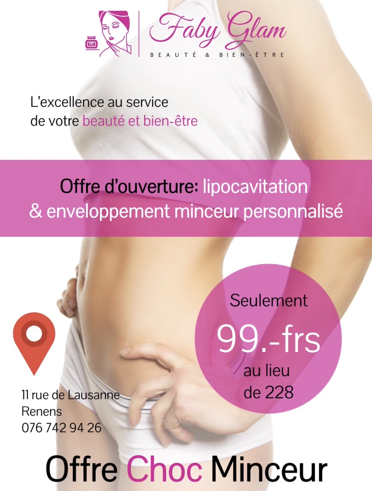 offre ouverture lipocavitation enveloppement minceur personnalisé